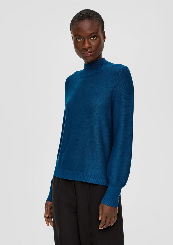 s.Oliver BLACK LABEL Damen Pullover Langarm, Blue Green