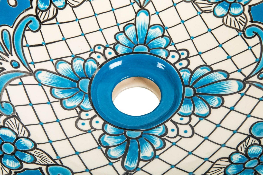 Lorena prima - Talavera mexikanisches Waschbecken mit Refief - Cerames | Aufsatzwaschbecken 42,5 x 1