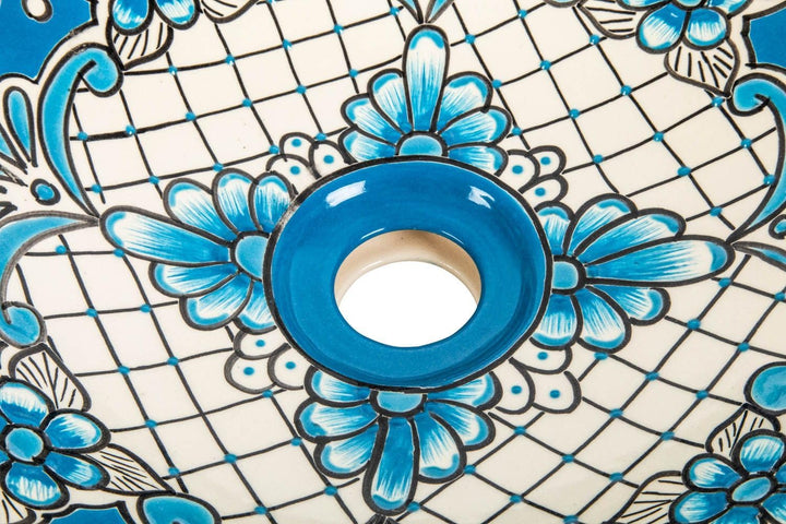 Lorena prima - Talavera mexikanisches Waschbecken mit Refief - Cerames | Aufsatzwaschbecken 42,5 x 1