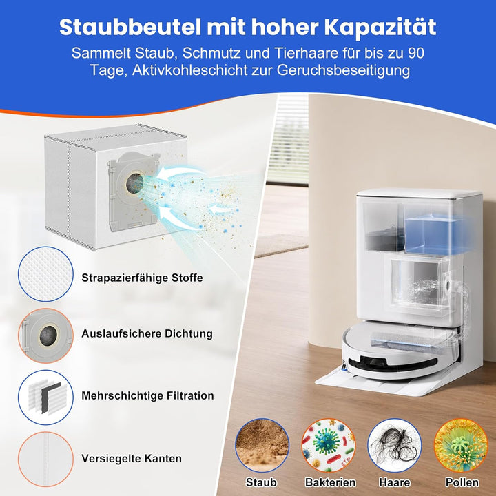 21 Stück Zubehörset für Ecovacs Deebot T90 Omni / T90 Pro Omni / X12 Pro Omni Saugroboter, 1 Hauptbü
