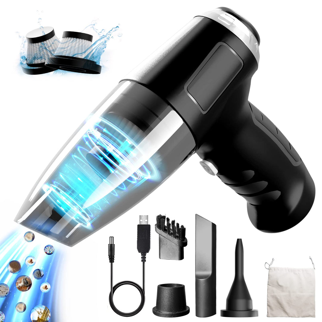 Jingyunali Tragbarer Handstaubsauger - Kabelloser Staubsauger mit 8000PA Saugkraft für Autos, Haus,