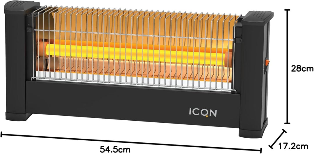 ICQN Infrarot Standheizstrahler, Für Räume bis 9m², 900 W, IP20, Elektroheizung, 135 Zentimeter Kabe