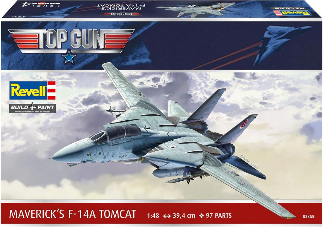 Revell Maverick's F-14A Tomcat “Top Gun” | Authentischer Modellbausatz des Fliegers | Mit bewegliche