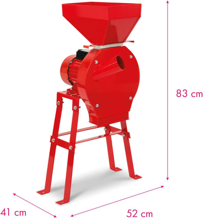 EBERTH Elektrische Getreidemühle mit Starkem 1100 Watt Elektromotor, 52L Behälter und 7L Trichter, S