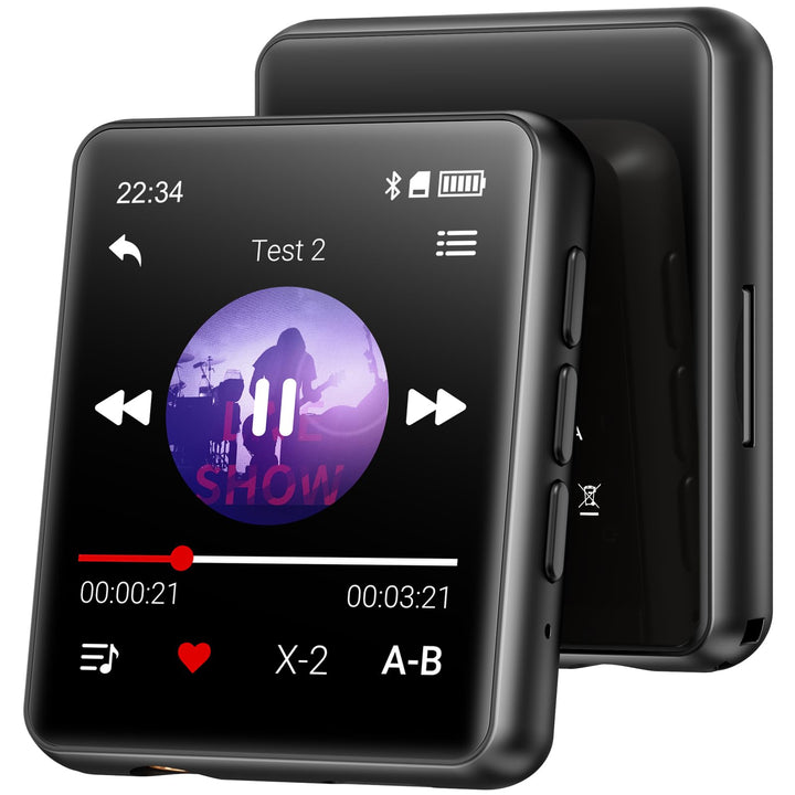 MP3-Player mit Bluetooth, 128GB Musik-Player, eingebauter Lautsprecher und FM-Radio, 1,8 Zoll Mini T
