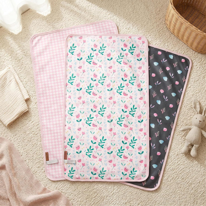 Hamur Home Tragbare Wickelunterlage Wasserdichte 40 x 70 cm 3er Set, Wiederverwendbare Baby Wickelau