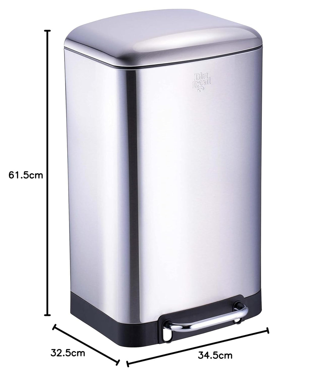Dirt Devil Tretmülleimer 30L – Mülleimer Küche mit Soft Close – Abfalleimer aus Edelstahl – Herausne