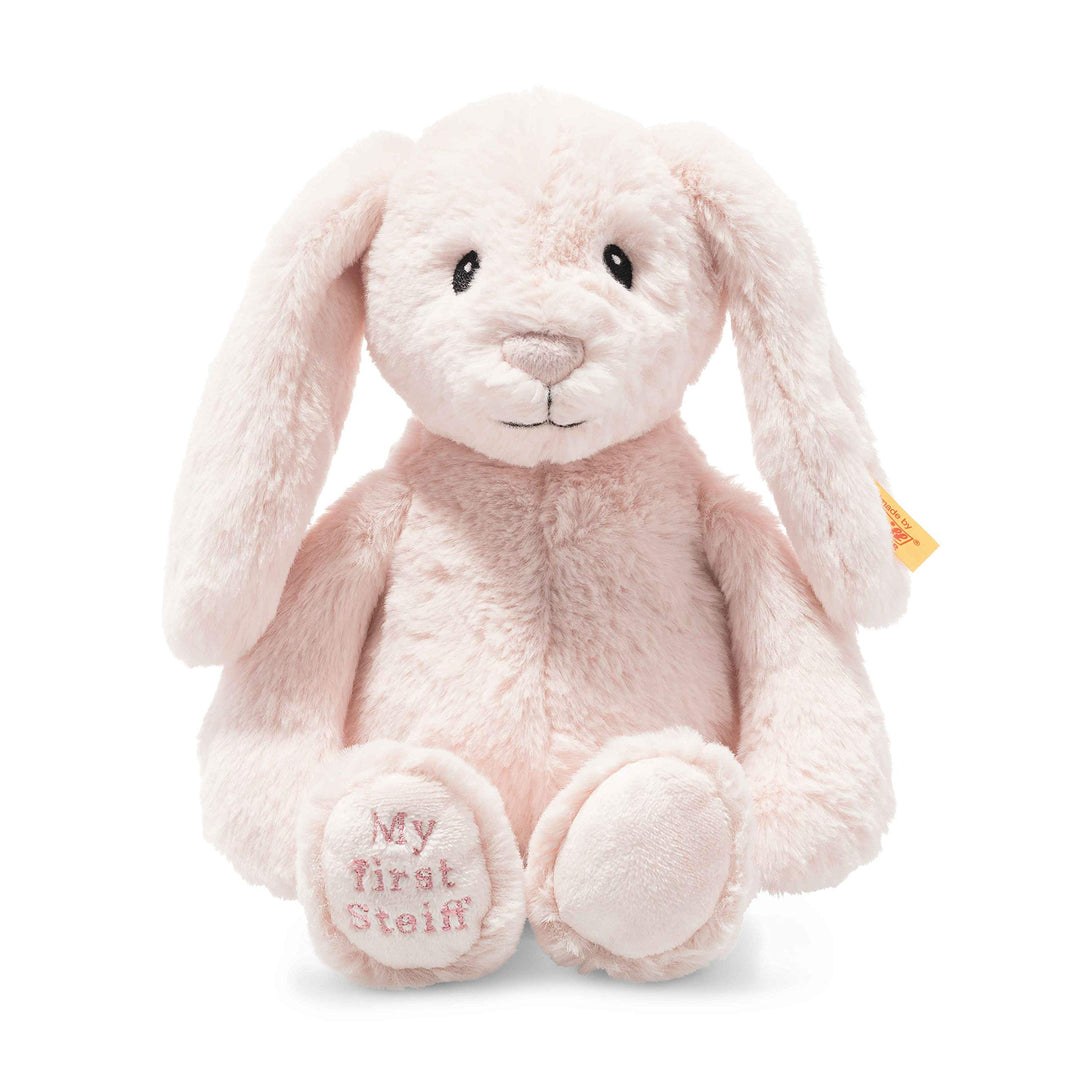 Steiff 242359 Soft Cuddly Friends My First Steiff Hoppie Hase - 26 cm - Kuscheltier für Babys - rosa