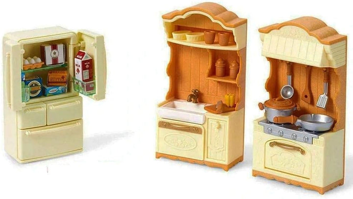 Sylvanian Families 5341 Landhaus Küche mit Kühlschrank - Puppenhaus Einrichtung Möbel