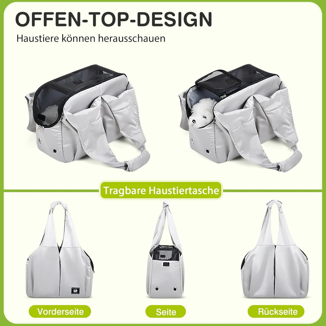 ALLSOPETS Hundetasche Leichte FaltbareTragetasche mit Sicherheitsleine Hände Frei Reisetasche Schult