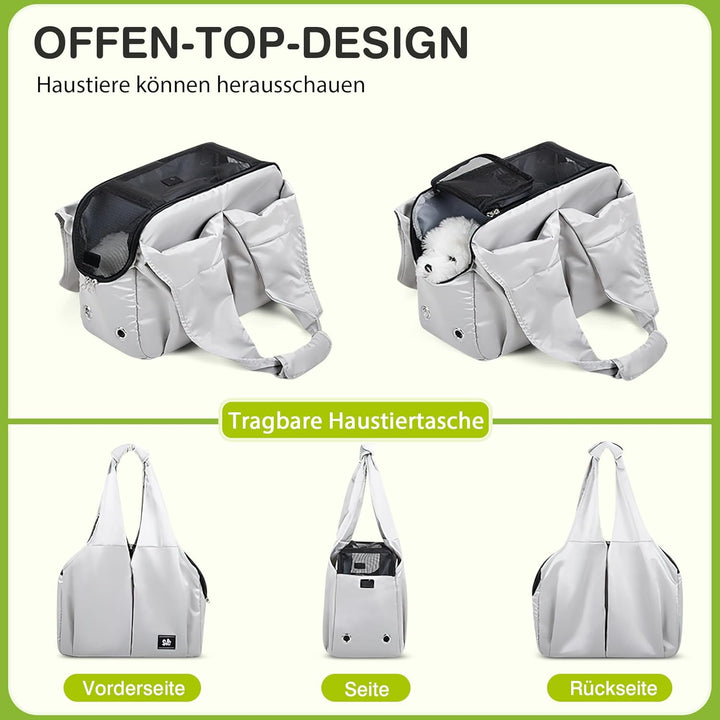 ALLSOPETS Hundetasche Leichte FaltbareTragetasche mit Sicherheitsleine Hände Frei Reisetasche Schult