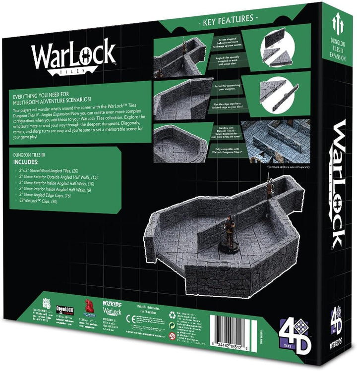 WizKids LLC, Warlock Tiles: Dungeon Tile III - Angles, Accessory, Ages 14+ WarLock Tiles: Dungeon Ti