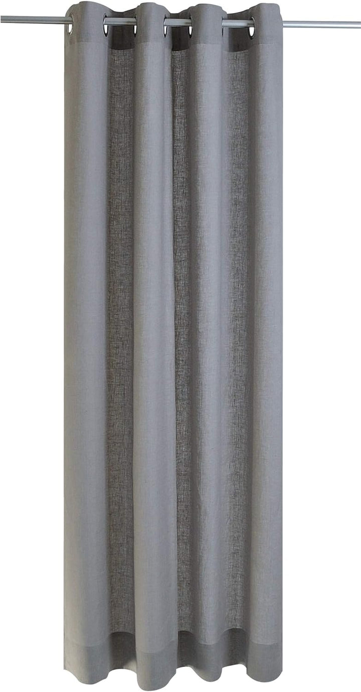 Kutti Ösenschal Metis 100% Leinen Blickdicht Vorhang Gardine grau Breite 140 * Höhe 145 cm (1 Stück)