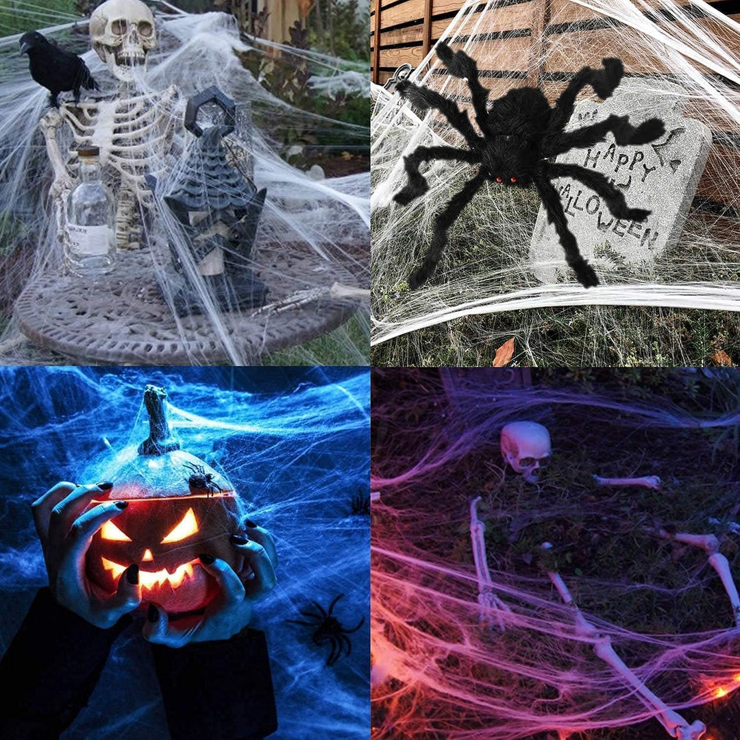 Halloween Spinne Dekorationen, Riesige schwarze Spinne 200cm Halloween Dekoration + 60g Dehnbare wei