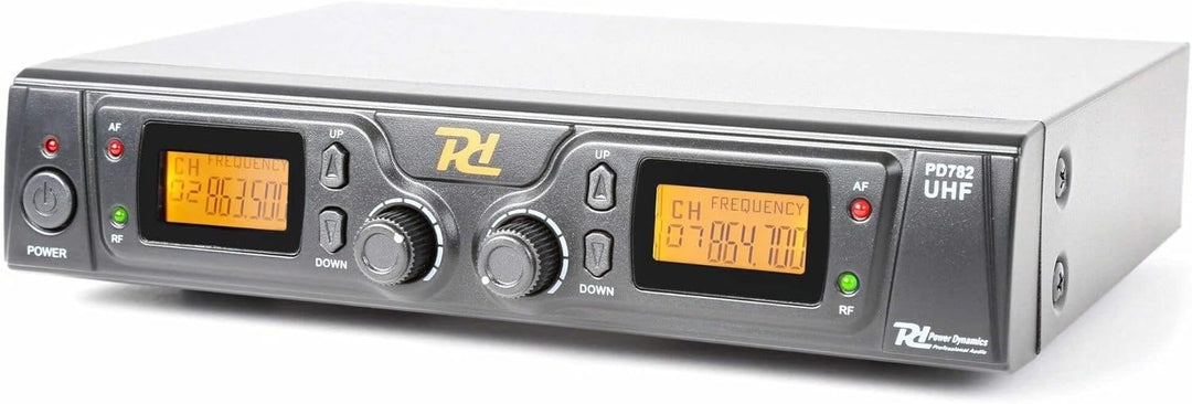 Power Dynamics PD782 Funkmikrofonset mit 2en UHF-Funkmikrofon und Empfänger im Schutzkoffer