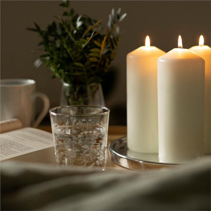 HOFER STUMPENKERZEN 68 x 170 mm – elfenbein, creme, champagner | besonders lange Brenndauer ca. 67 S
