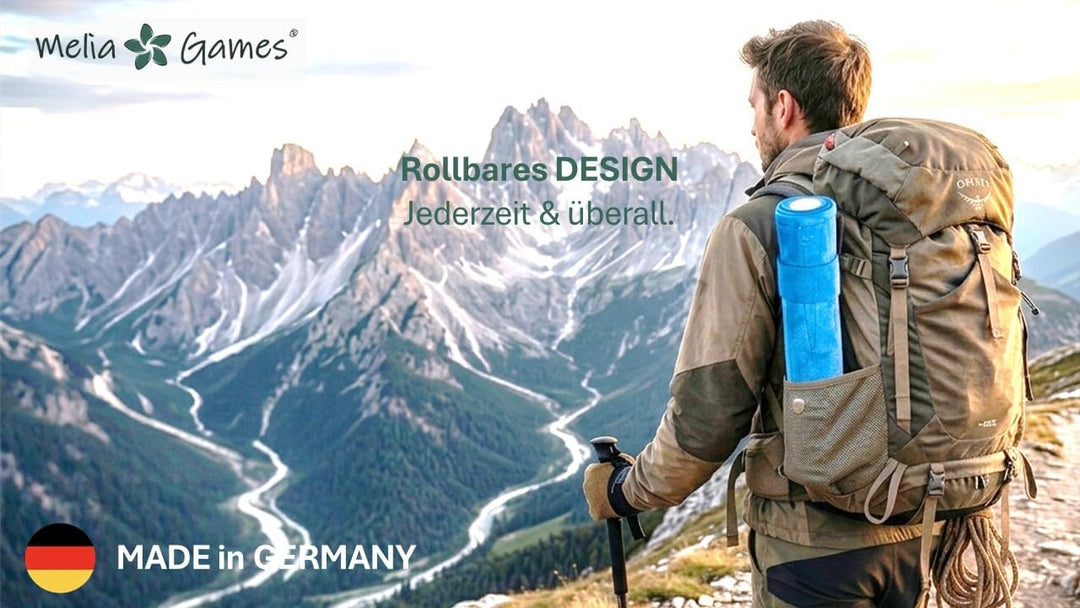 Melia Games Backgammon zum Rollen - Reise-Backgammon aus feinstem Nubuk Echt-Leder mit handgefertigt
