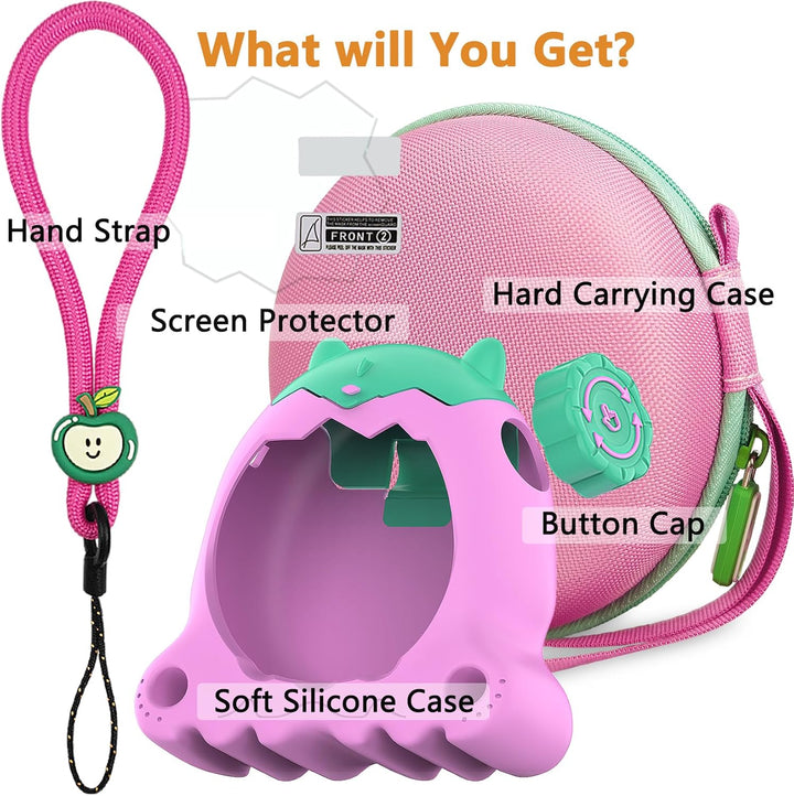 Weiche Silikonhülle und Harte Tragetasche für Tamagotchi Paradise, inklusive Displayschutzfolie, Han