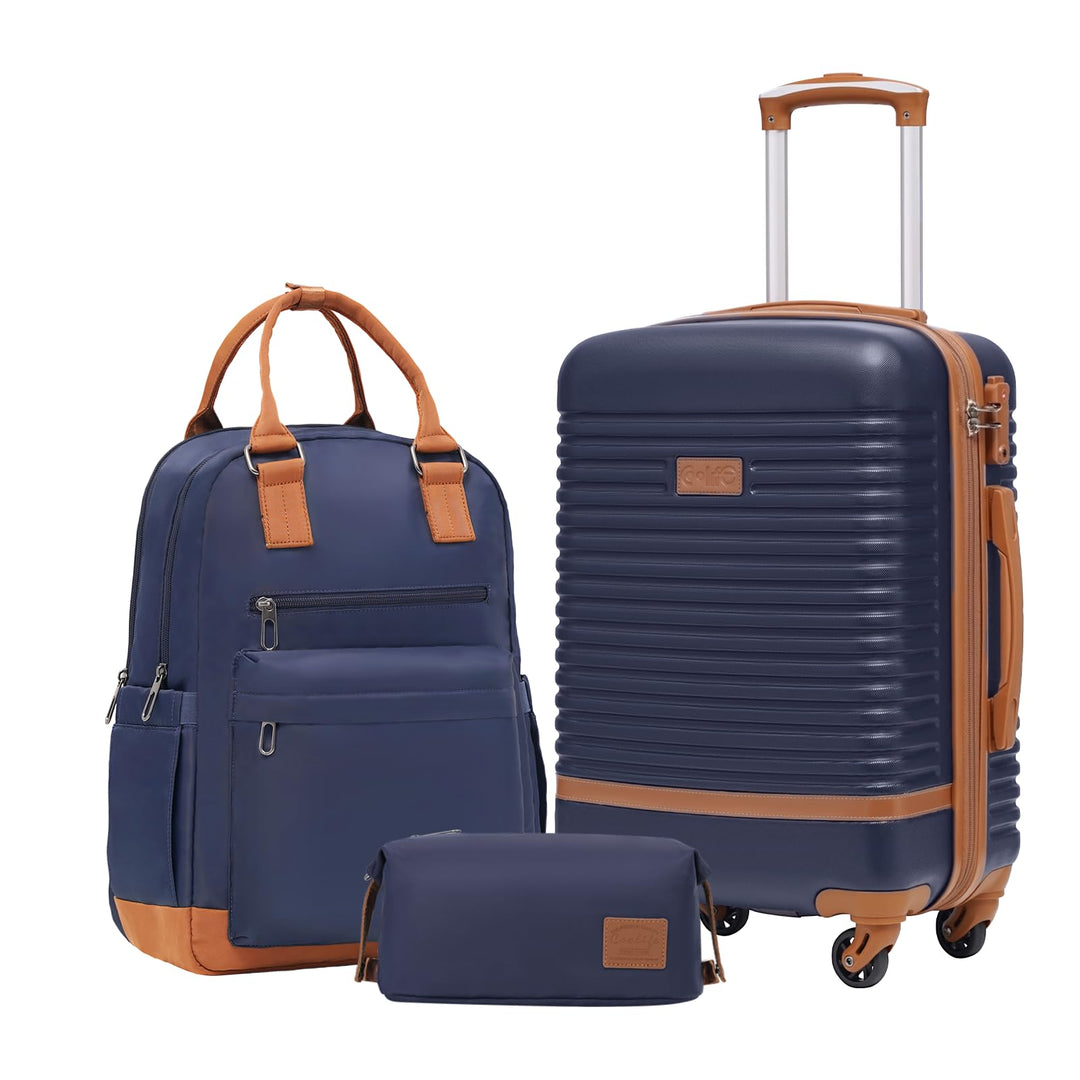 COOLIFE Koffer Trolley Koffer Reisekoffer von ABS Hartschalen Trolley 4 Rollen TSA-Schloss Der Koffe