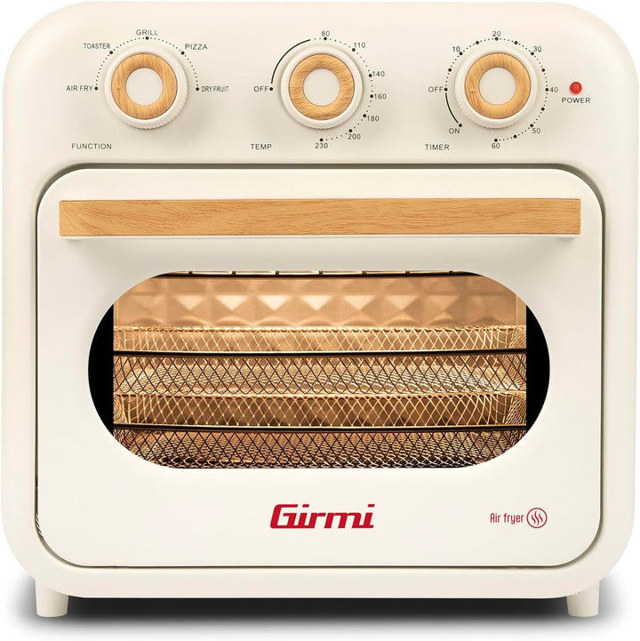 Girmi FG29 Heissluftfritteuse & Multifunktionsofen, 1500W, 22 Liter, Maxi-Lüfter, bis 230 °C, 5 Prog