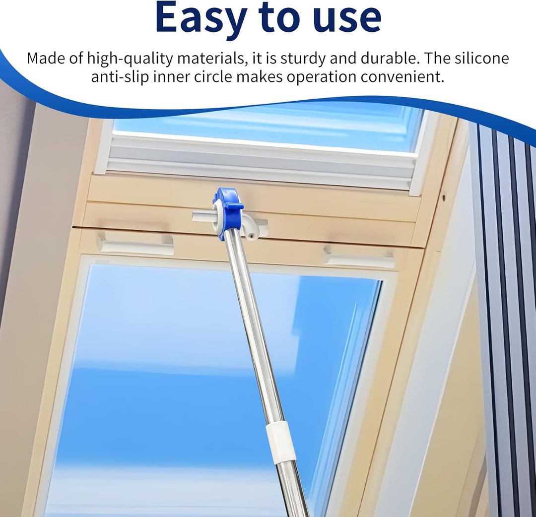 Dachfenster Stange zum Öffnen Fenstergriff Verlängerung - Dachfenster Öffner Stange, Edelstahl Fenst