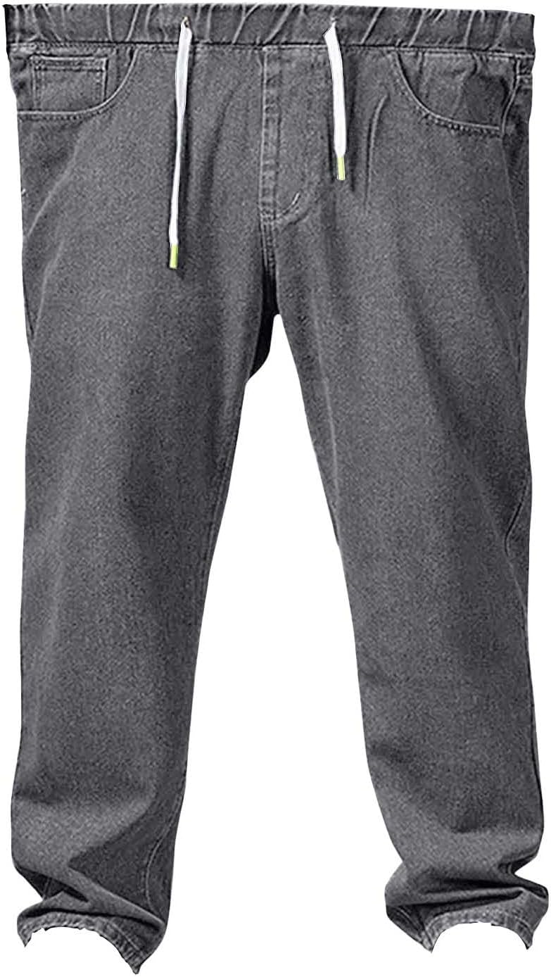 Generisch Jeanshose Herren Stretch Mit Gummizug, Jeanshosen Herren Grosse Grössen, Denimhose Elastis