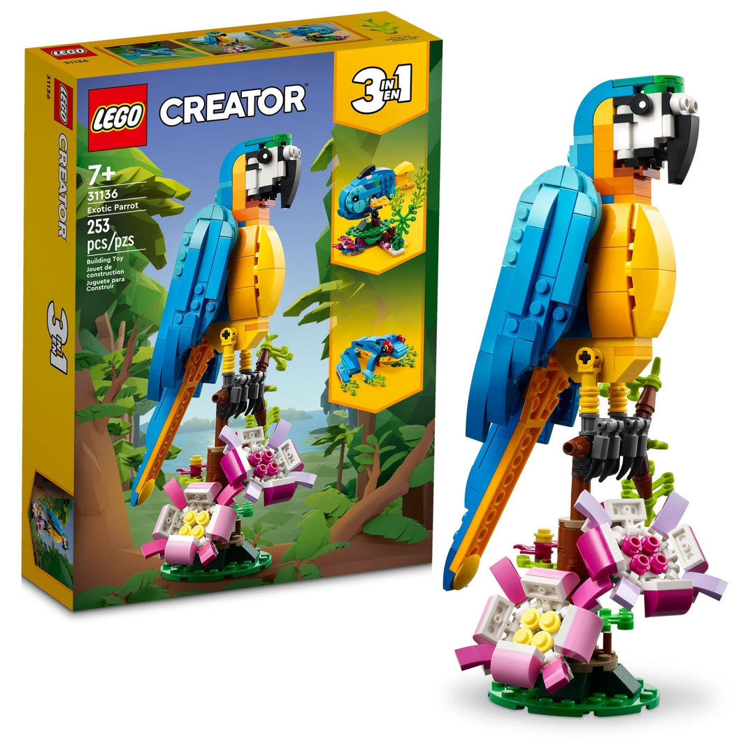 LEGO Creator 3 in 1 Exotic Parrot to Frog to Fish 31136 Animal Figures Building Toy Kreativspielzeug