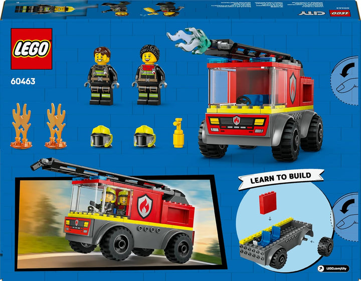 LEGO City Feuerwehrleiterfahrzeug - Feuerwehrauto Spielzeug mit 2 Feuerwehrmann Minifiguren für Jung