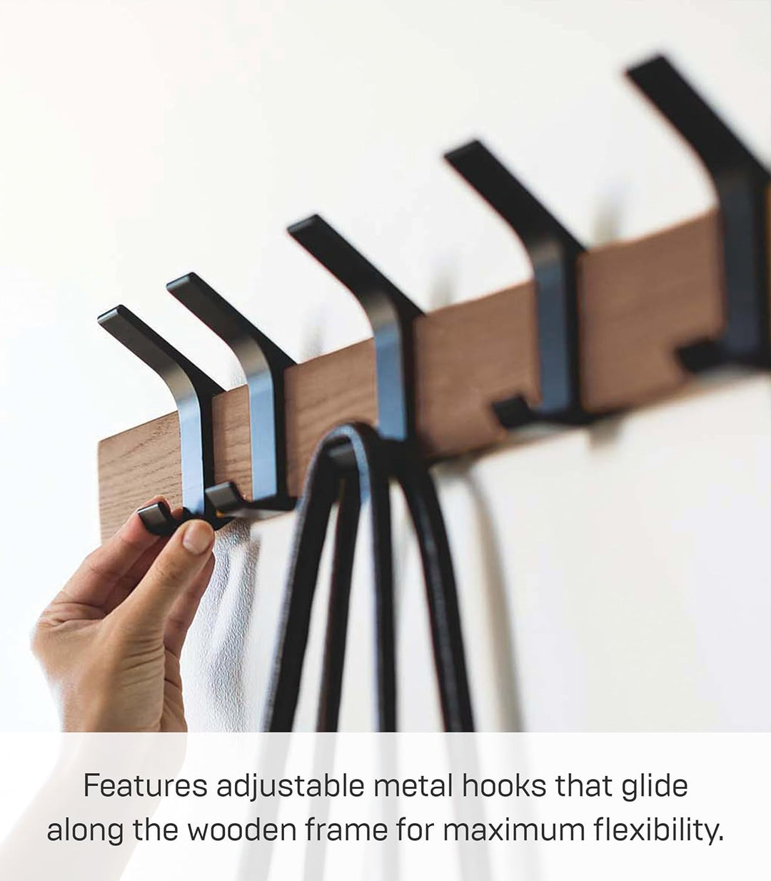 Wall coat rack - Rin - brown Schwarz, Schwarz