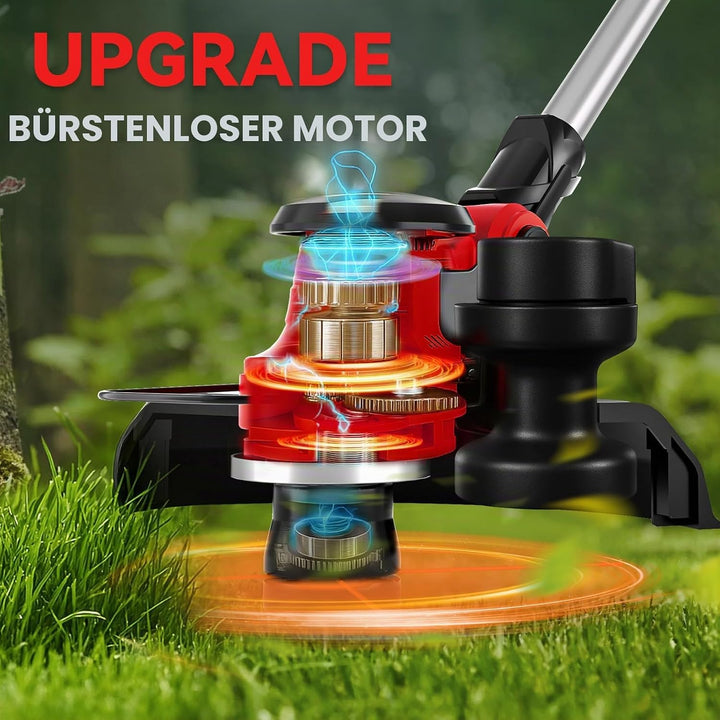 Akku Strimmer kompatibel mit Milwaukee 18V Akku, 3-in-1 Falt-Kombi mit bürstenlosem Motor 30cm Schni