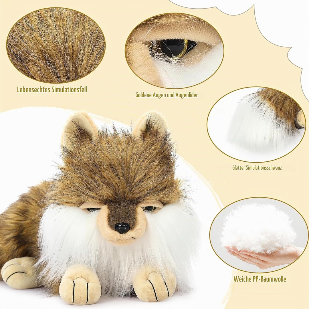 MorisMos gross Wolf Kuscheltier XXL mit Baby im Bauch, 50cm weich riesen Wolf Stofftier Plüschtier S