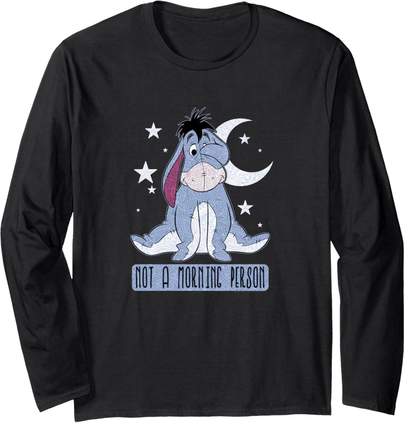 Disney Winnie The Pooh Eeyore Moon & Stars No Mornings Langarmshirt