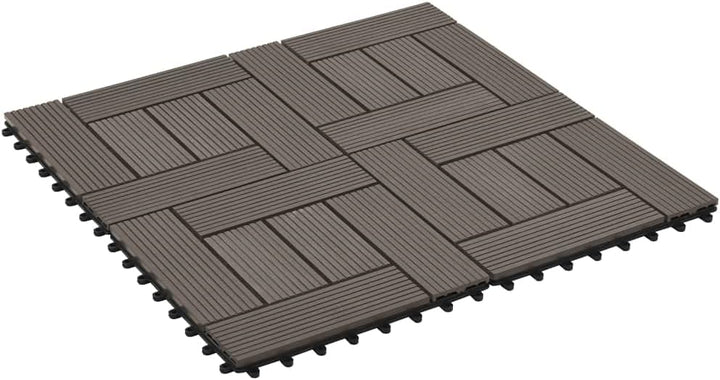 Gecheer 22 STK. Terrassenfliesen WPC Fliesen Balkon Bodenbelag Gartenfliese Balkonfliese Klickfliese