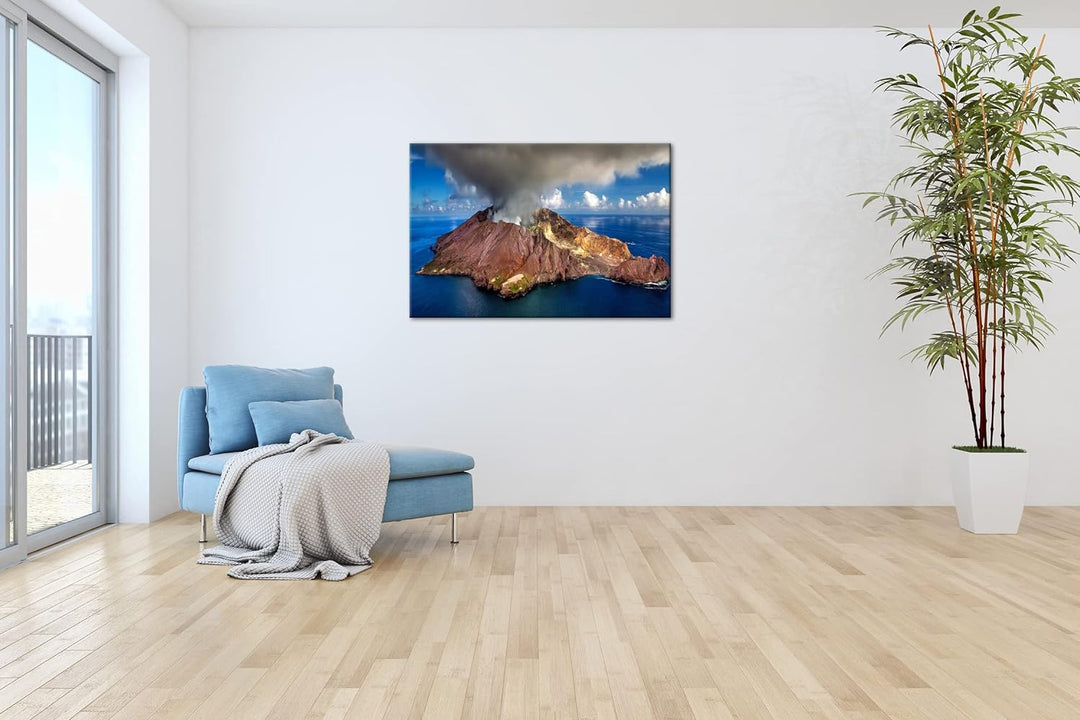 deyoli aktive Vulkanlandschaft Neuseelands Format: 80x60 als Leinwandbild, Motiv fertig gerahmt auf