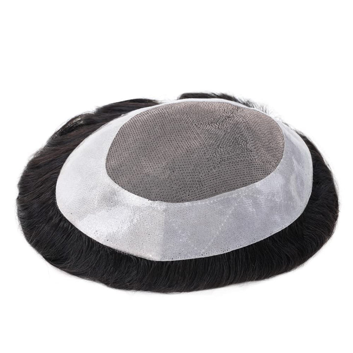 Lordhair Toupet für Männer Haarersatz Systeme Mann, natürliche atmungsaktive Mono-Spitze mit PU-Echt