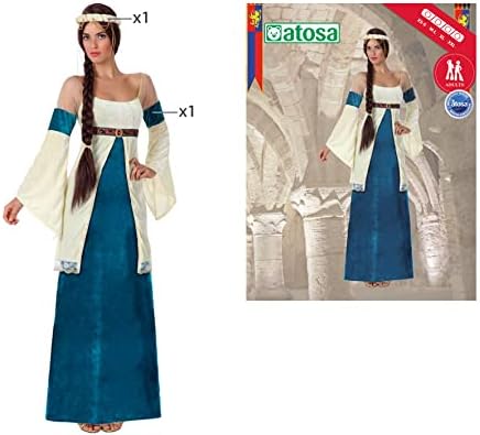 Atosa 8422259154327 - Verkleidung Dame Mittelalter blau, Erwachsene 38/40, 38/40