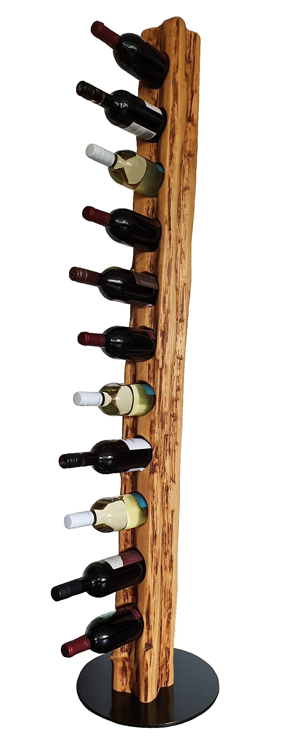 Wood & Wishes – Rustikaler Weinständer, Weinregal, Weinhalter aus massivem Holz; gefertigt in Handar