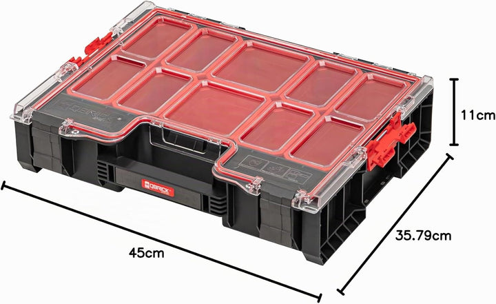 Qbrick System Werkzeugkoffer Werkzeugkasten Leer Werkzeugkiste PRO Organizer 300 Schwarz Rot 450 x 3