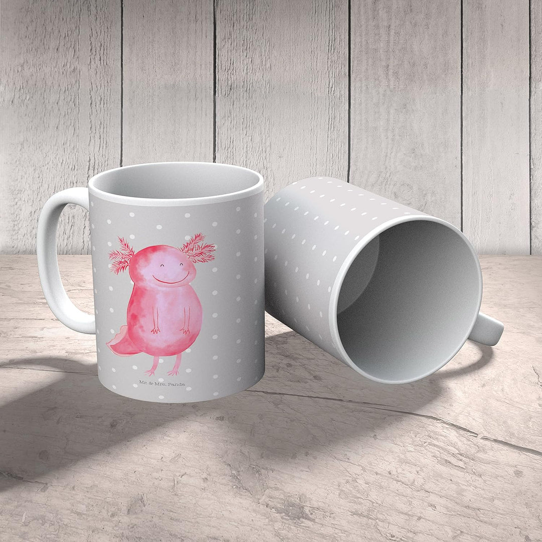 Mr. & Mrs. Panda Kindertasse Axolotl Glücklich - Geschenk, Lurche, gut Gelaunt, Trinklernbecher, Sch