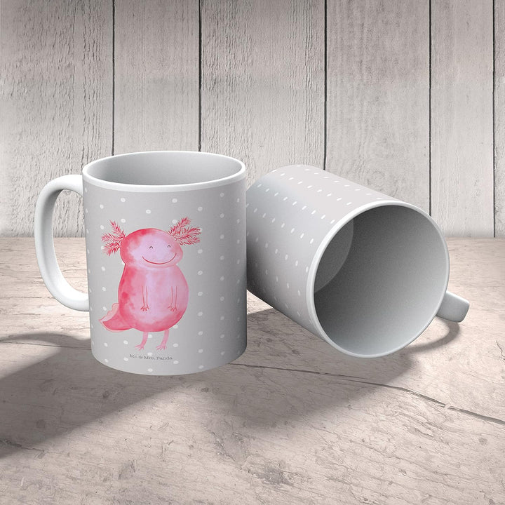 Mr. & Mrs. Panda Kindertasse Axolotl Glücklich - Geschenk, Lurche, gut Gelaunt, Trinklernbecher, Sch