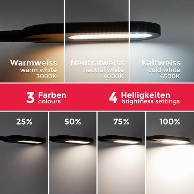 B.K.Licht - LED Stehlampe dimmbar, warmweiss bis kaltweiss einstellbar, Touch, Leselampe, Deko Wohnz