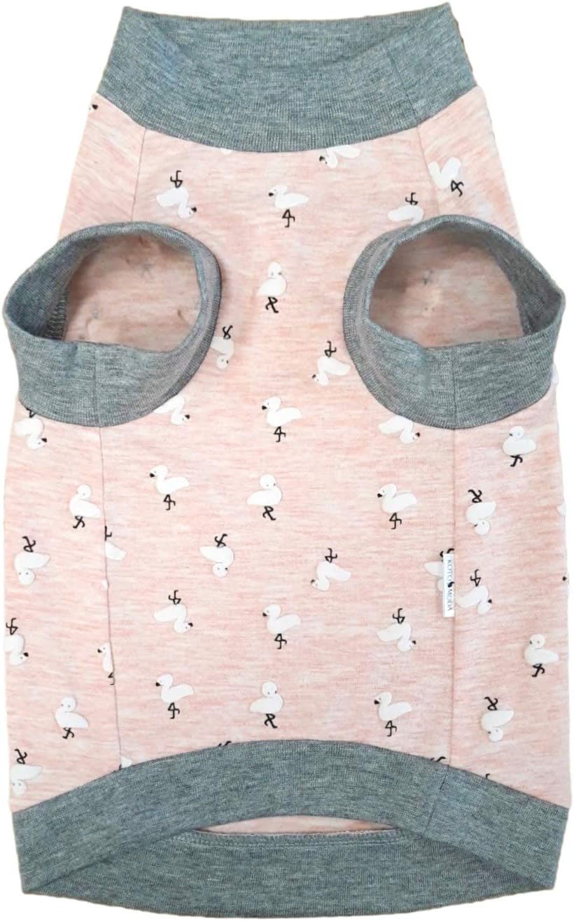 Kotomoda Haarlose Katze Baumwolle Stretch T-Shirt Small Flamingo for Sphynx Cats (M) Medium, Medium