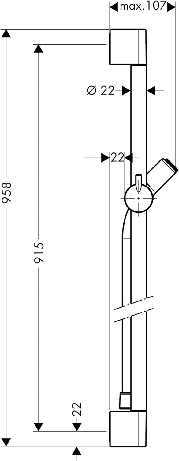 hansgrohe Unica'C Duschstange 0,90m, Chrom
