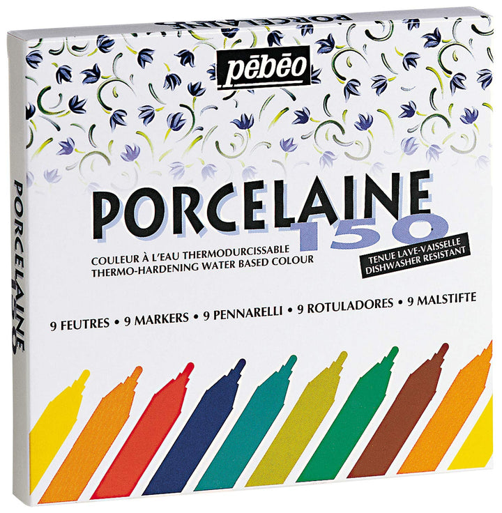 Pebeo Porzellanmarker 150, Kugelspitze, 9 Stück