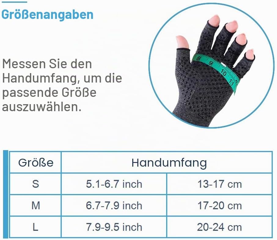 Donfri 2 Paare Arthritis Handschuhe Kompressionshandschuhe Fingerlose handschuhe fr Schmerzlinderung