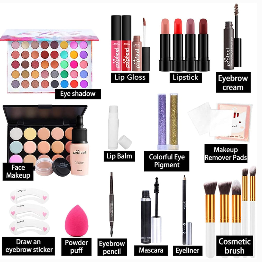 BrilliantDay Mehrzweck Make-up-Set All-in-One Make-up-Geschenkset Kosmetik-Palette Starter Kit Lipgl