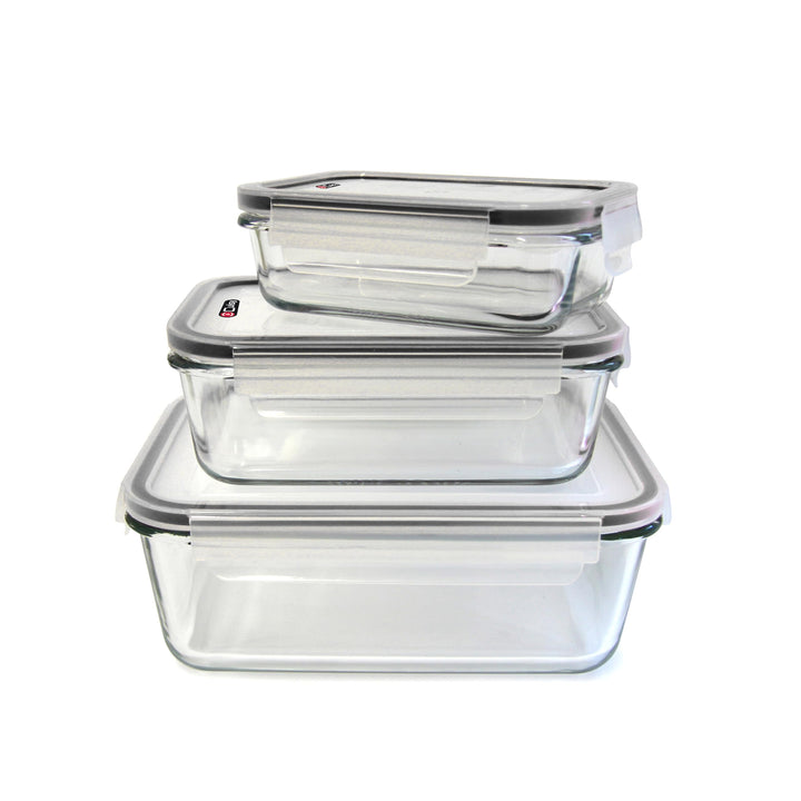 Cuisy KB5667 3-Auflaufform aus Glas mit Deckel, 22 x 17 x 9 cm