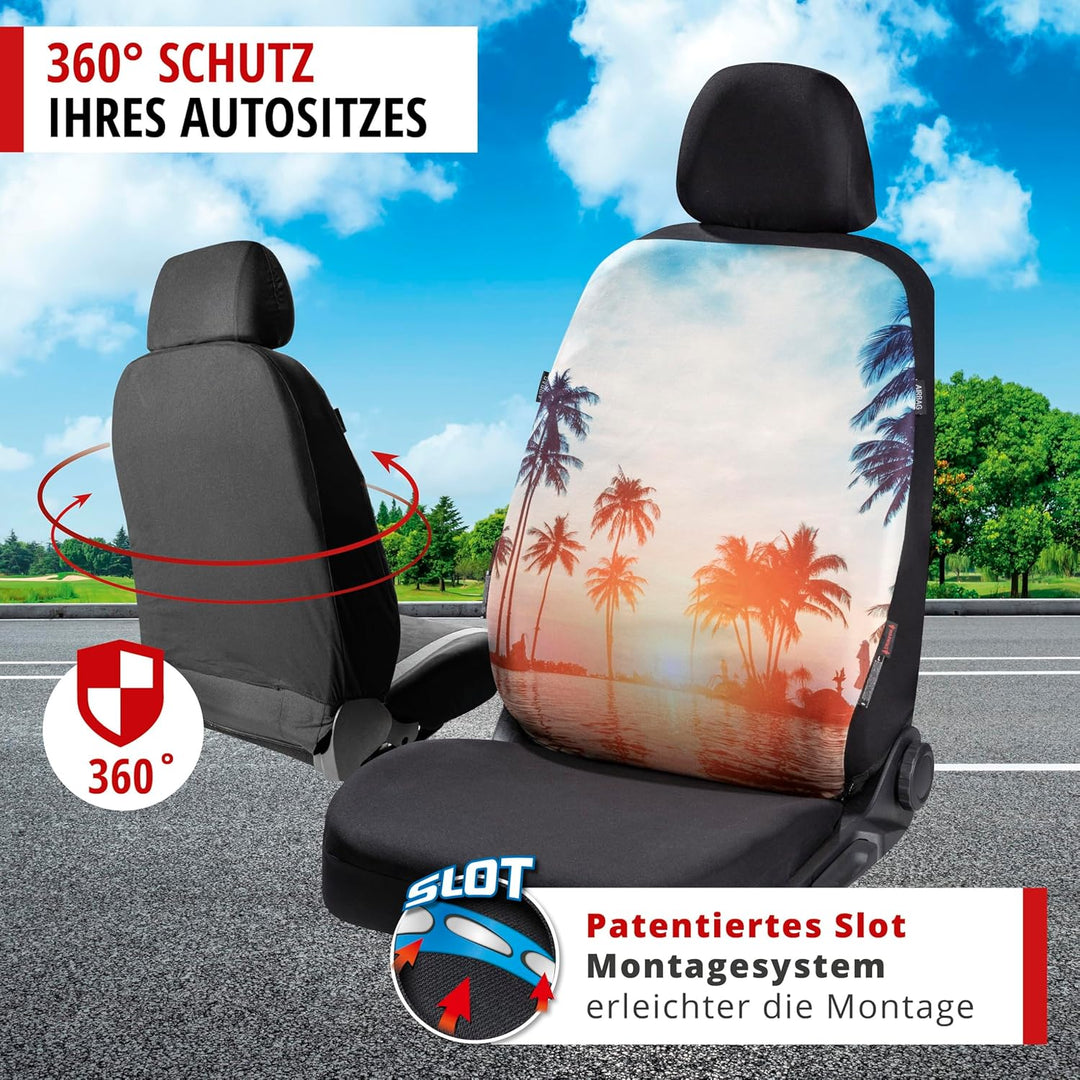 Walser Autositzbezug Beach, 1 Vordersitzbezug, Universal PKW-Einzelsitzbezug, Auto-Schonbezug Beach-