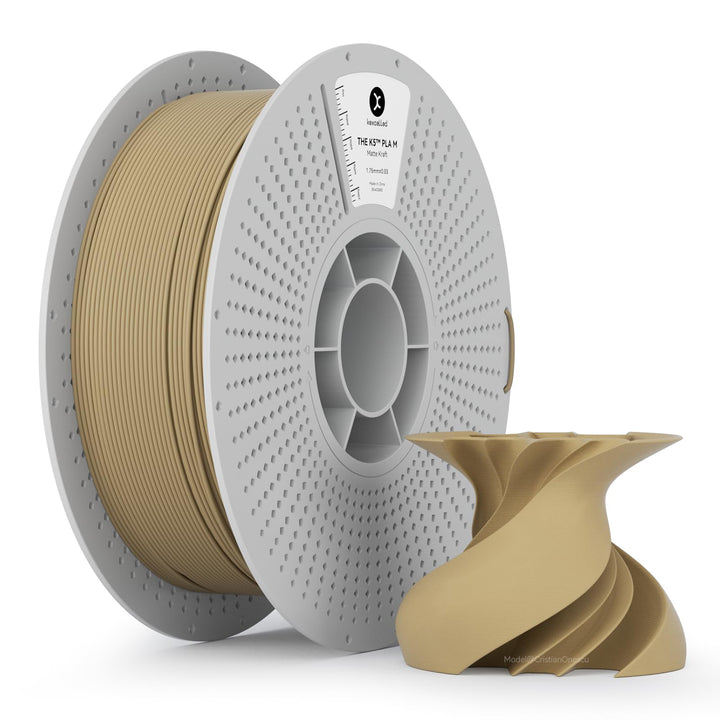 kexcelled PLA Matte Beige Filament 1,75mm +/-0,03mm, Matt Textur Finish Farbe, Ästhetische Materiali