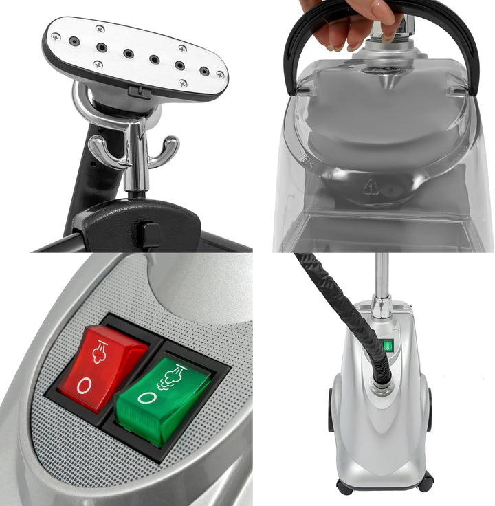 2200W Vertikaler Dampfglätter Dampfbügler mit 6-Loch Düse, 3 Gänge Einstellbare Steamer Dampfglätter